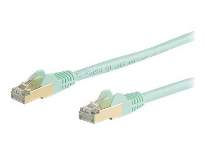 StarTech.com 5m CAT6a Ethernet Cable - Aqua - CAT6a STP Cable - Snagless