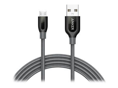 Anker PowerLine+ Micro USB 6ft Gray