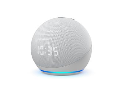 Amazon Echo Dot (4th Gen) with a Clock - White
