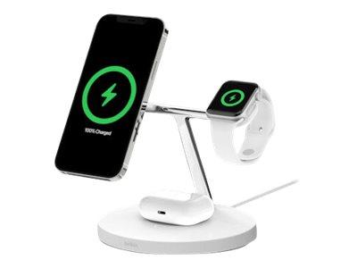 Belkin BOOST CHARGE PRO MagSafe 3-in-1 Wireless Charging Stand 15 Watt - White