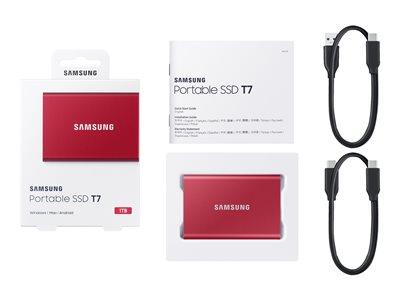 Samsung T7 1TB External SSD - Metallic Red (MU-PC1T0R/WW)