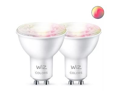 Wiz Home White and Colour 50W GU10 Smart Bulb Twin Pack