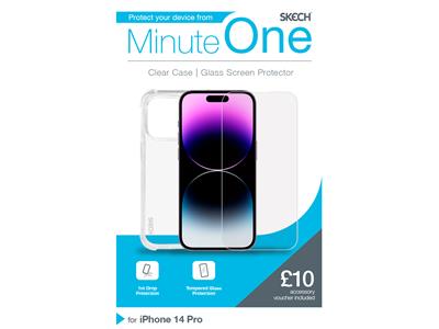 Minute One Clear Case and Screen Protector for iPhone 14 Pro