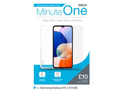 Minute One Clear Case and Screen Protector for Galaxy A14 / A14 5G