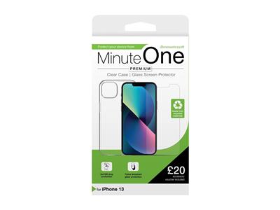 Minute One Premium Clear Case and Screen Protector for iPhone 13