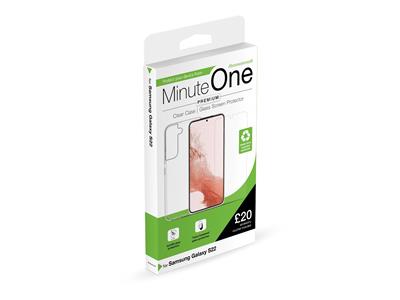 Minute One Premium Clear Case and Screen Protector for Galaxy S22