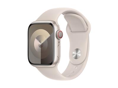 Apple Watch Series 9 GPS + Cellular 41mm Starlight Aluminium Case with Starlight Sport Band - S/M