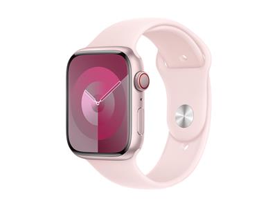 Apple Watch Series 9 GPS + Cellular 45mm Pink Aluminium Case with Light Pink Sport Band - S/M