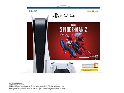 CONSOLE PS5 SLIM 1000 GO ( 1TO) DISQUE VERSION + 2 JEUX ( SPIDERMAN MILES  MORALES + RATCHET & CLANCK RIFT APART )