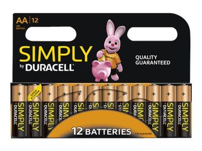 Duracell Simply AA Alkaline Batteries (Pack 12)