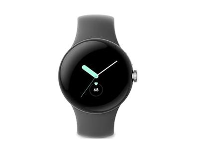 Google Pixel Watch LTE - Polished Silver Case/Charcoal Band - Grade A