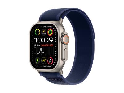 Apple Watch Ultra 2 GPS + Cellular 49mm Natural Titanium Case with Blue Trail Loop - S/M