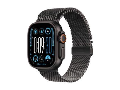 Apple Watch Ultra 2 GPS + Cellular 49mm Black Titanium Case with Black Titanium Milanese Loop - S