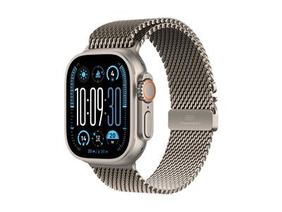 Apple Watch Ultra 2 GPS + Cellular 49mm Natural Titanium Case with Natural Titanium Milanese Loop -L