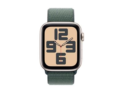 Apple Watch SE GPS 44mm Starlight Aluminium Case with Lake Green Sport Loop