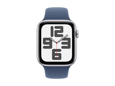 Apple Watch SE GPS + Cellular 44mm Silver Aluminium Case with Denim Sport Band - S/M