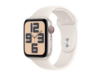 Apple Watch SE GPS + Cellular 44mm Starlight Aluminium Case with Starlight Sport Band - S/M