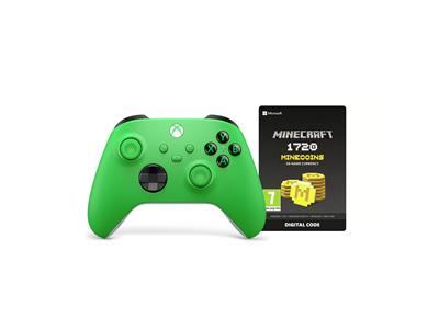 Microsoft Xbox Velocity Green Controller + Minecoins 1720 Bundle