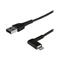 StarTech.com 2m / 6.6ft Angled Lightning to USB Cable - Black