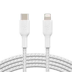Belkin BOOST CHARGE Lightning to USB-C Cable - Braided - 1m - White