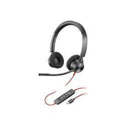 Poly Blackwire 3320 headset - on-ear - wired - USB-C - black