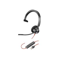 Poly Blackwire 3315-M - headset - on-ear - wired - 3.5 mm jack, USB-A - black