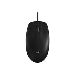 Logitech M100 - Mouse - Right and Left-Handed - Optical - 3 buttons - Wired - USB - Black