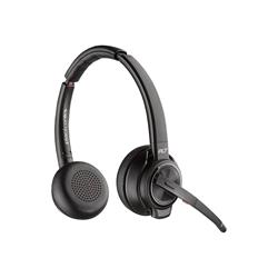 Poly Savi 8220 headset - on-ear - DECT / Bluetooth - wireless - USB-A via Bluetooth adapter - black