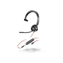 Poly Blackwire 3315 headset - on-ear - wired - 3.5 mm jack, USB-C - black - UC certified